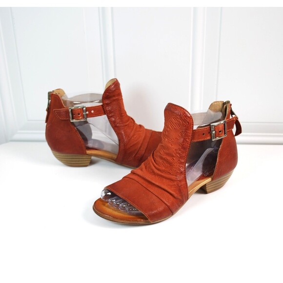 MIZ MOOZ Corra Brick Embossed Leather Heeled Sandals Size EU 36/US 5.5-6 - Picture 1 of 12